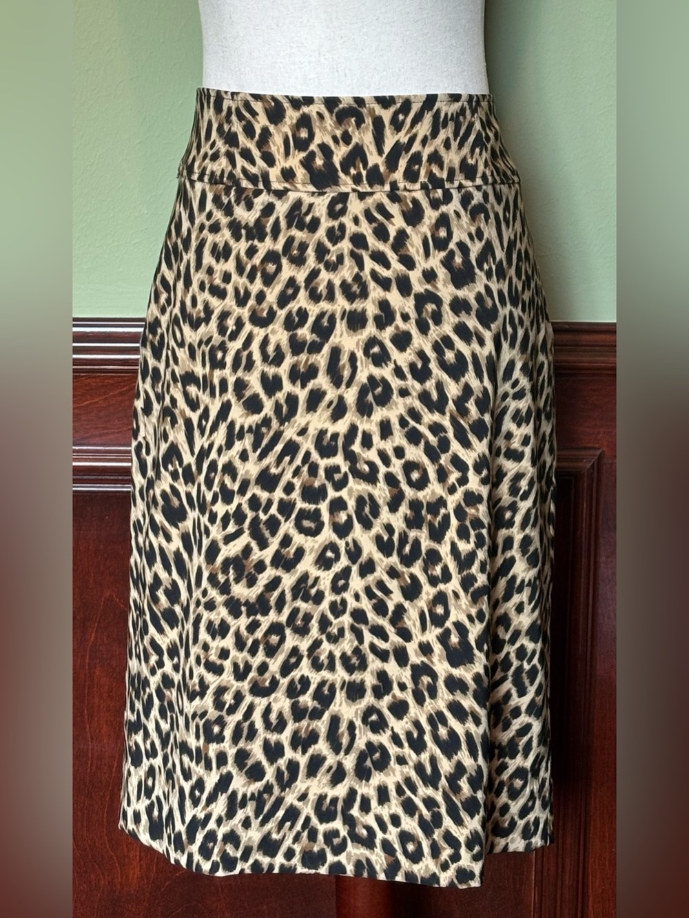Leopard Print pencil Skirt - Beige Black
